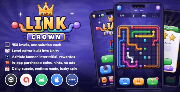 Link Crown | Color Connect Puzzle Game for Unity