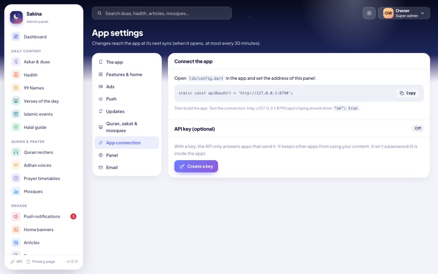 Settings api
