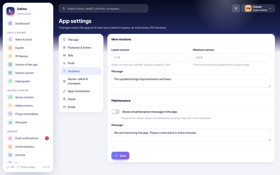 Updates