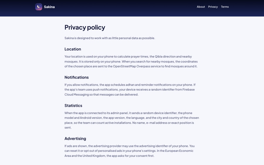 Site privacy